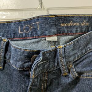 LOFT Women Modern Slim Dark Blue Denim Jeans